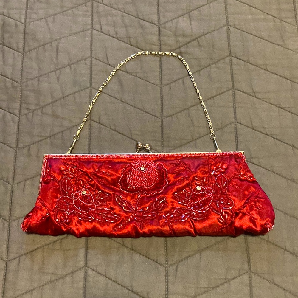 Red Beaded Handbag